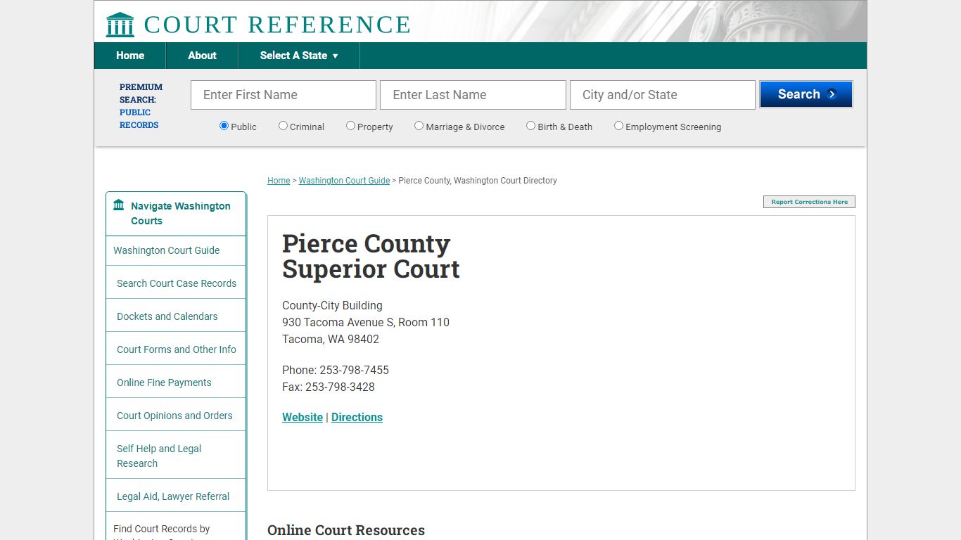 Pierce County Superior Court - CourtReference.com
